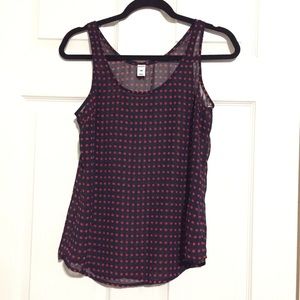 Old Navy sheer black with red polka dots